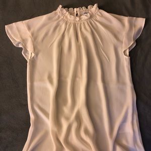 Ruffle Collar Short Sleeved Blouse